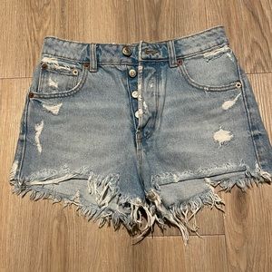 Zara high-waisted denim cutoffs